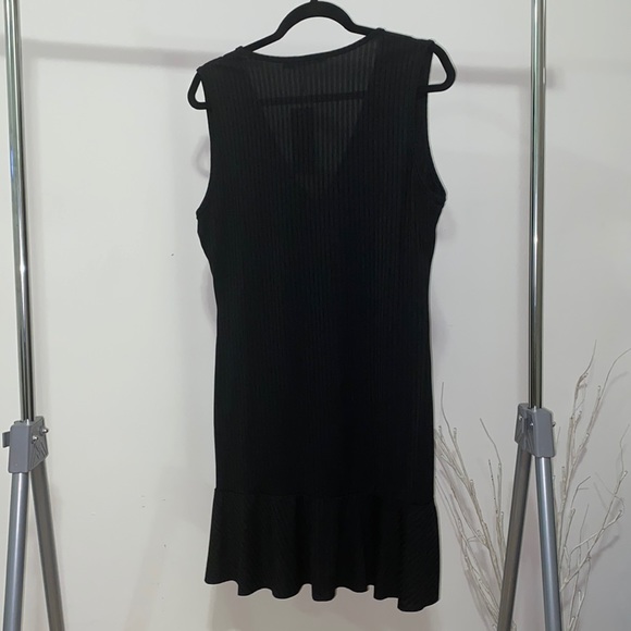 Plunge Rib Frill Mini Dress - Picture 2 of 3
